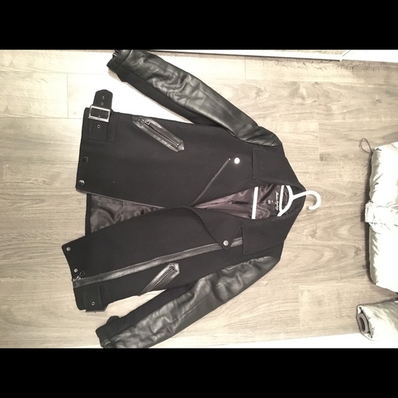 Wool & Leather Moto Jacket - Picture 1 of 5